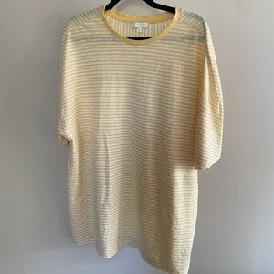 COS - Yellow & White Striped Men's Shirt - Size L